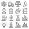 Utilities Icons Set. Electricity Water Gas Utility on White Background. Vector