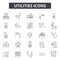 Utilities line icons, signs, vector set, outline illustration concept