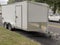 Utility trailer parked on neighborhood street