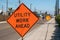 Utility Work Ahead sign warns of work project on street