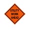 Utility Work Ahead Traffic Road Sign ,Vector Illustration, Isolate On White Background Icon