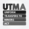 UTMA - Uniform Transfers to Minors Act acronym, law concept background