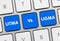 UTMA Vs UGMA - Inscription on Blue Keyboard Key