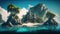 Utopian Dreams: AI Generated Dream Digital Art of a Beautiful and Amazing Idyllic Tropical Island Paradise - A Breathtaking