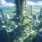 Utopian Skyscraper: Futuristic Cityscape