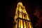 UTRECHT, NETHERLANDS - OCTOBER 18: Ancient European church with night-time lighting. Utrecht - Holland