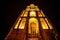 UTRECHT, NETHERLANDS - OCTOBER 18: Ancient European church with night-time lighting. Utrecht - Holland