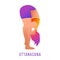 Uttanasana flat vector illustration