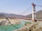 Uttarakhand, India - April 4th, 2021 : Dobra-Chanti bridge. The 725-metre long Dobra-Chanti suspension bridge over the Tehri lake