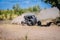 UTV vehicle offroad kicking up sand on dune. Extreme, adrenalin. 4x4