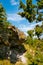 Uugu bluff or cliff on the Muhu Island in Estonia, located by the Baltic sea and near the island of Saaremaa. Beautiful sunny day