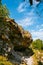 Uugu bluff or cliff on the Muhu Island in Estonia, located by the Baltic sea and near the island of Saaremaa. Beautiful sunny day