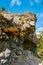 Uugu bluff or cliff on the Muhu Island in Estonia, located by the Baltic sea and near the island of Saaremaa. Beautiful sunny day