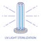 UV light disinfection color icon. Ultraviolet light sterilization of air and surfaces. Ultraviolet germicidal irradiation. Surface