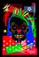 UV neon Indian skull cool and fun poster, vector background