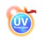 UV protection icon rays from sunlight.