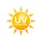 Uv protection. Sun icon symbol. Danger symbol. Uv radiation. Vector stock illustration
