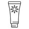 Uv protection tube cream icon, outline style