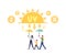 Uv Radiation, Solar Ultraviolet Protection Concept. Family Mother, Father and Child Walk with Umbrella under Sunlight