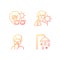 UV rays exposure risk gradient linear vector icons set