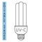 UVC light disinfection icon. Ultraviolet light sterilization of air and surfaces. Bactericidal lamp. Surface cleaning, medical