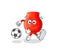 Uvula kicking the ball cartoon. cartoon mascot vector