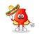 Uvula Mexican culture and flag. cartoon mascot vector