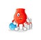 Uvula play bowling illustration. character vector