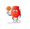 Uvula playing basket ball mascot. cartoon vector
