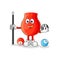 Uvula plays billiard character. cartoon mascot vector