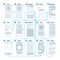 Ux ui application interface flowchart. Mobile wireframes management sitemap vector mockup