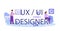 UX UI designer typographic header. App interface improvement