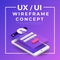 UX UI Flowchart. Mock-ups mobile application concept isometric