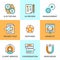 UX and usability testing line icons set