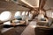 uxurious Modern Business Jet Interior. Generative AI