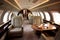 uxurious Modern Business Jet Interior. Generative AI