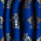 Uxury blue material with gold pattern