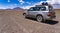 Uyuni, Bolivia, 01202023 - Driving across the highlands of Bolivia has no roads, but drivers know how to navigate by the