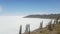 The Uyuni Salar Incahuasi cactus island in Bolivia. Bright sunny day on a natural wonder.