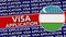 Uzbekistan Circular Flag with Visa Application Titles