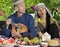 Uzbekistan couple playing mandolin