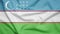 Uzbekistan flag with fabric texture