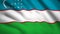 Uzbekistan flag Motion video waving in wind. Flag Closeup 1080p HD  footage