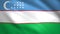 Uzbekistan flag waving in the wind