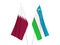 Uzbekistan and Qatar flags