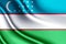 Uzbekistan realistic flag illustration.
