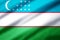 Uzbekistan realistic flag illustration.