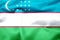 Uzbekistan realistic flag illustration.