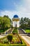 Uzbekistan, Tashkent - April 24, 2023: Monument to the Uzbek poet Alisher Navoi under the dome in the park of poets in