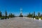 UZBEKISTAN, TASHKENT - SEPTEMBER 15, 2023: Monument of Independence in the form of a stele with a Humo bird on a daytime